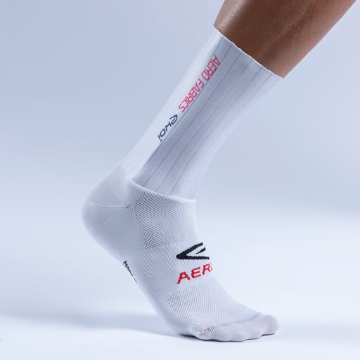 Racing Aero Fabrics white cycling socks