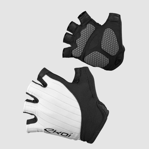 Rękawiczki kolarskie EKOI Silicon Concept białe