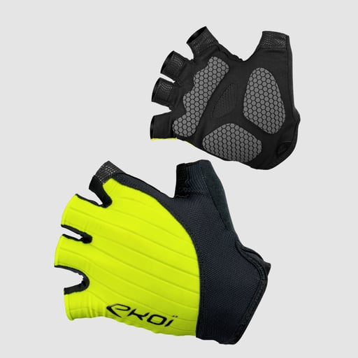 Rękawiczki kolarskie EKOI Silicon Concept żółte fluo