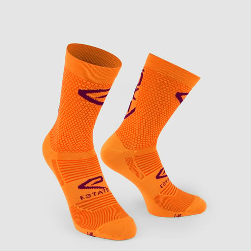 EKOI Perf ESTATE Oranžová fluo fialová 14CM Ponožky na kolo