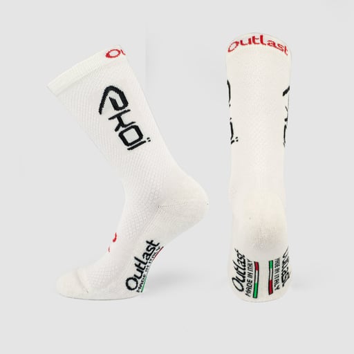 OUTLAST white 18 CM cuff winter cycling socks
