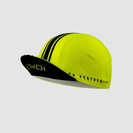 Gorra de ciclista EKOI Perf Linear Amarillo Flúor
