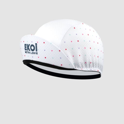 EKOI women's cycling cap DOTS White