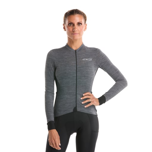 Damen Langarmtrikot EKOI perf EXPLORE Grau