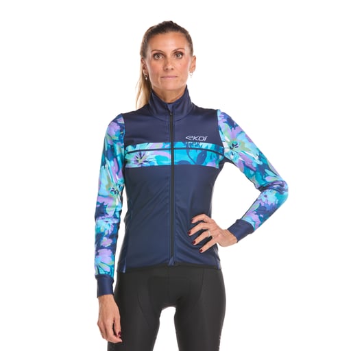 EKOI Thermal Jacket Women Perf FLOWER Navy Blue