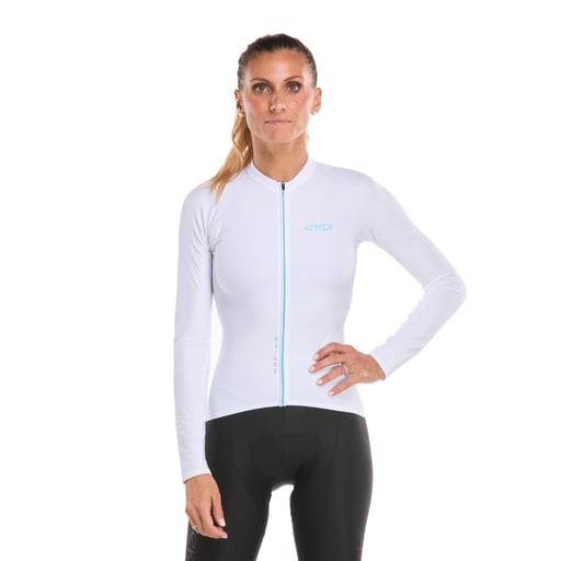 Langarmtrikot Damen EKOI Racing SUPERSOFT Weiß