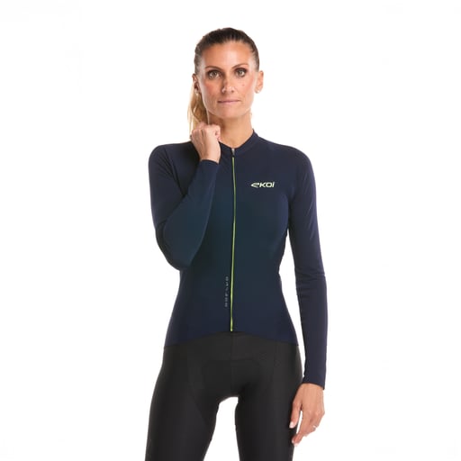 Damen Langarmtrikot EKOI Racing SUPERSOFT Marineblau