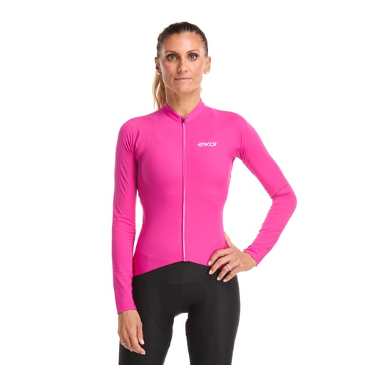 Langarmtrikot Damen EKOI Racing SUPERSOFT Rosa