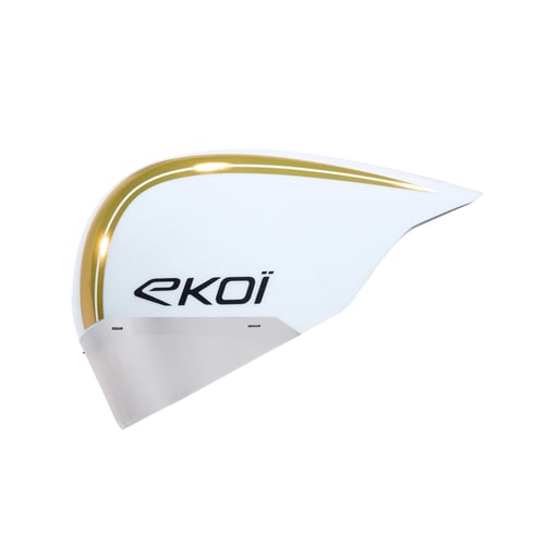 エコイ レーシング PURE AERO ミラー Cat2 ホワイト ホロ ゴールド ヘルメット