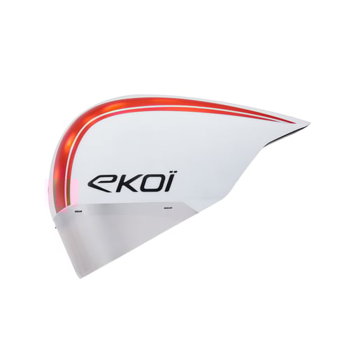 [EKOI Racing PURE AERO] ミラー Cat2 ホワイト Holo レッド ヘルメット