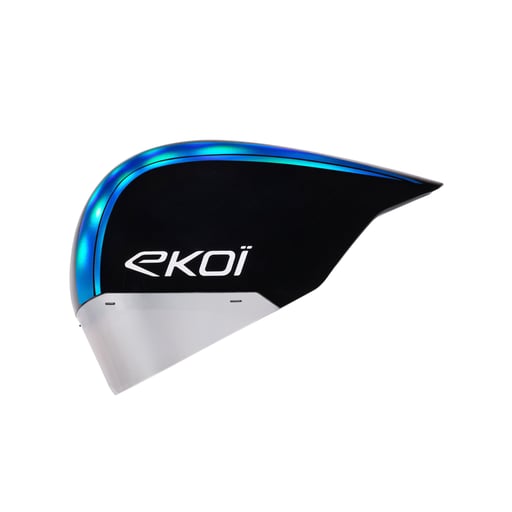 EKOIレーシングPURE AEROミラーヘルメットCat2ブラックホロブルー