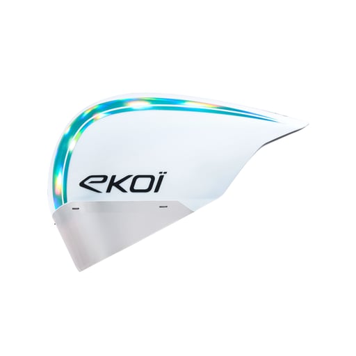 Casque EKOI Racing PURE AERO Mirror Cat2 Blanc Holo Aqua