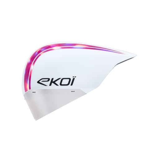 Casque EKOI Racing PURE AERO Mirror Cat2 Blanc Holo Rose