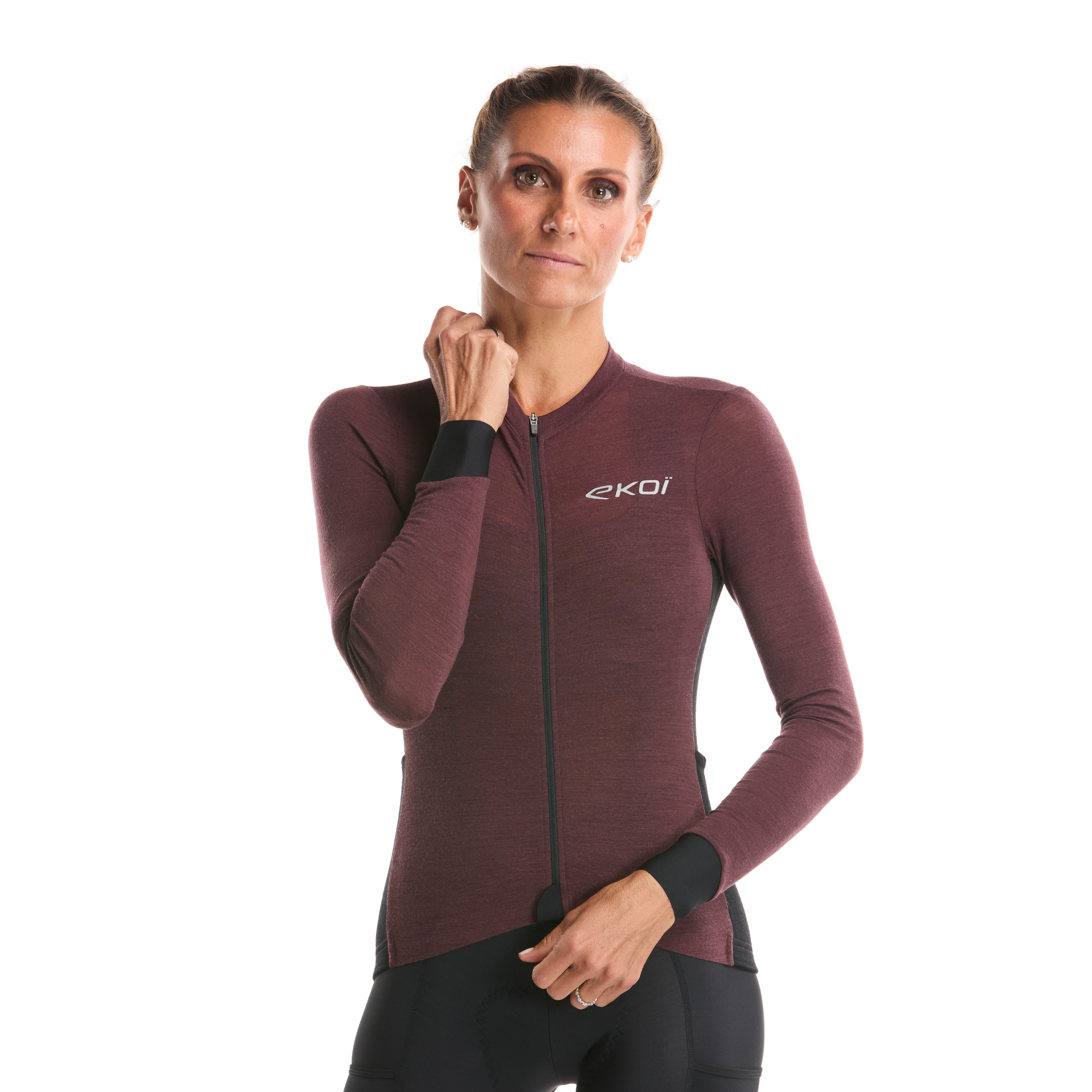Women's longsleeve jersey EKOI perf EXPLORE Bordeaux EKOI