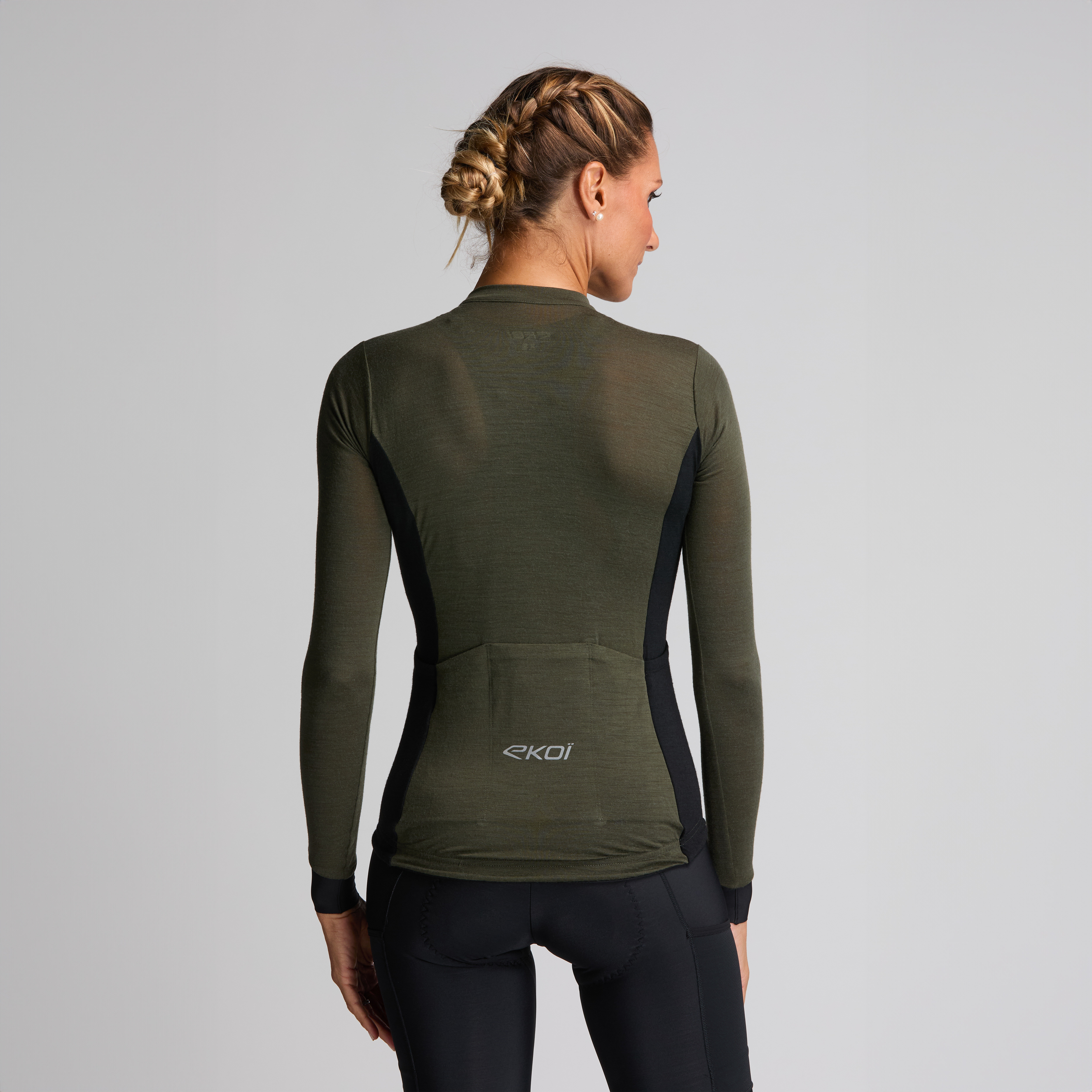 Women's long sleeve jersey EKOI perf EXPLORE Khaki EKOI