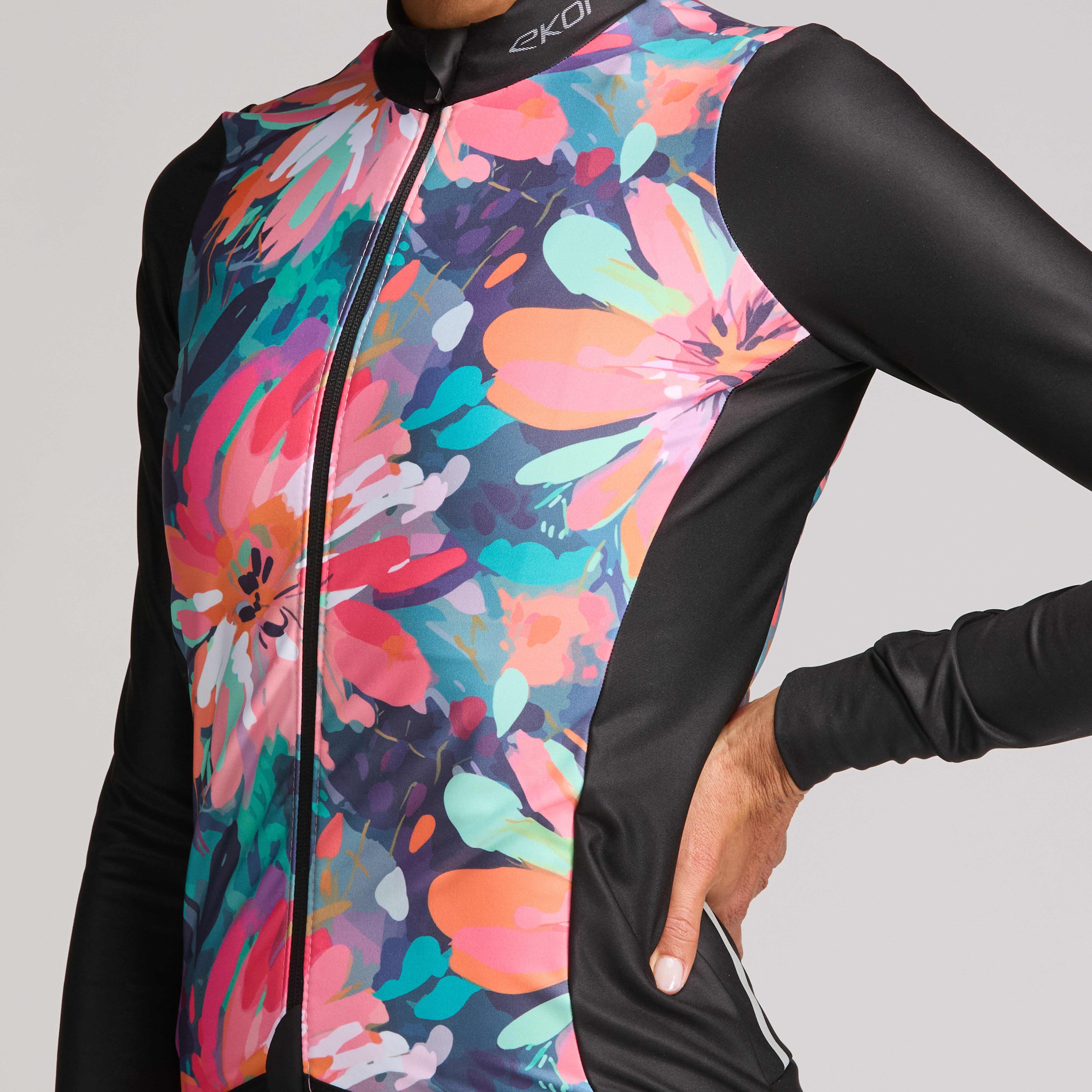 Women's longsleeve jersey EKOI Perf FLOWER Black EKOI