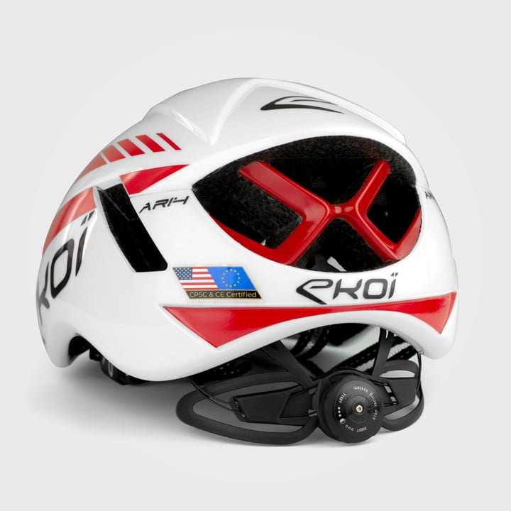 Casque EKOI AR14 BLANC ROUGE PRO