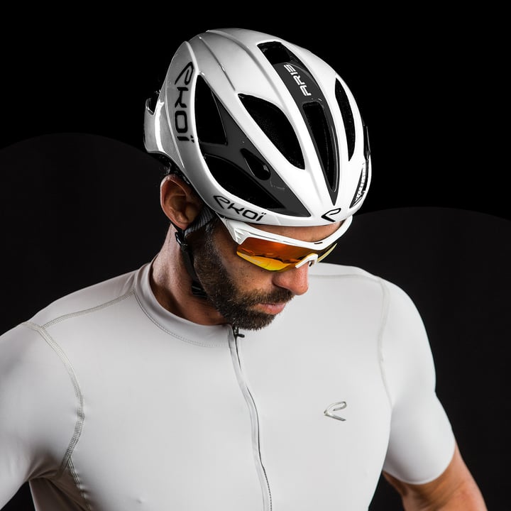 Casque EKOI AR13 blanc Noir brillant S22