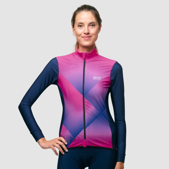 Maillot manches longues femme EKOI SHADOW LINES Rose