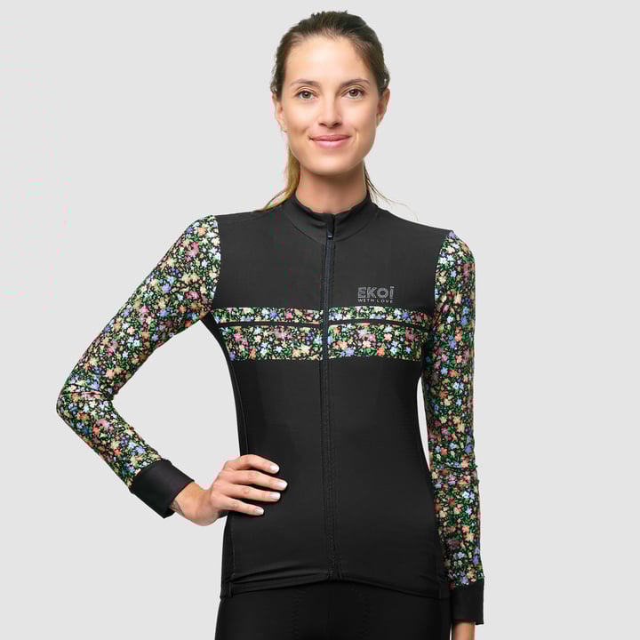 MAILLOT MANCHES LONGUES FEMME EKOI FLOWER BLOOM NOIR