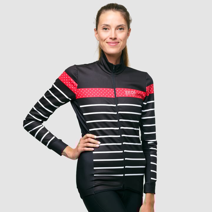 VESTE THERMIQUE FEMME EKOI STRIPES NOIR