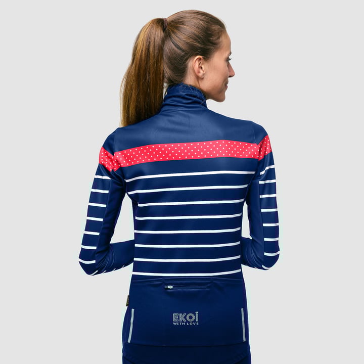 VESTE THERMIQUE FEMME EKOI STRIPES BLEU