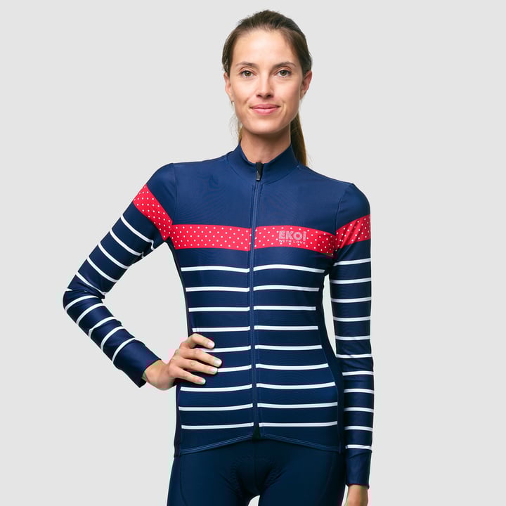 MAILLOT MANCHES LONGUES FEMME EKOI STRIPES BLEU
