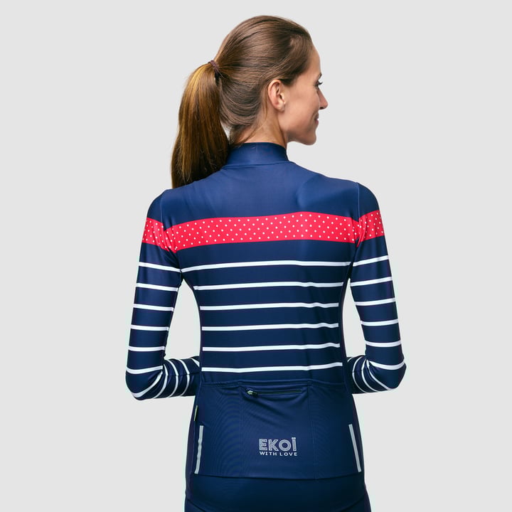 MAILLOT MANCHES LONGUES FEMME EKOI STRIPES BLEU