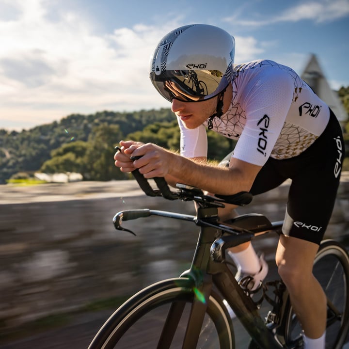 Casque chrono EKOI VELOCE IRONMAN Blanc Revo Rouge