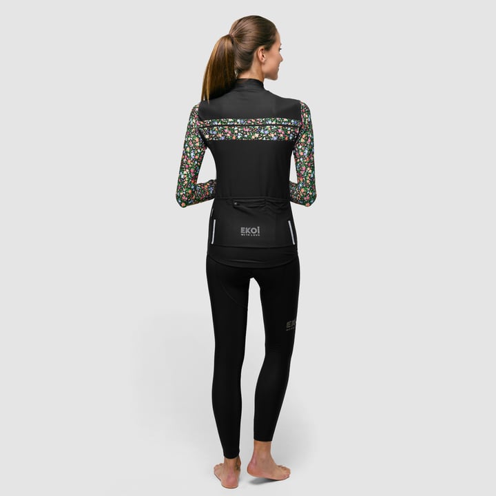 MAILLOT MANCHES LONGUES FEMME EKOI FLOWER BLOOM NOIR