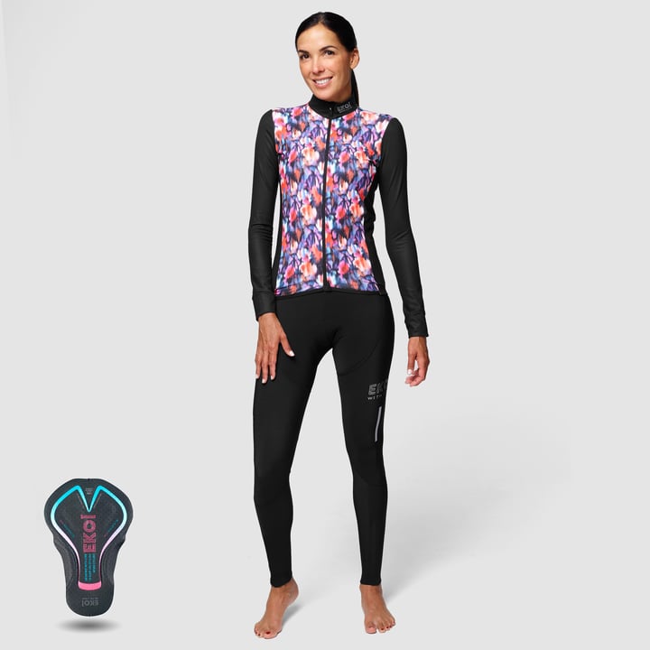 MAILLOT MANCHES LONGUES FEMME EKOI FLOWER POP NOIR