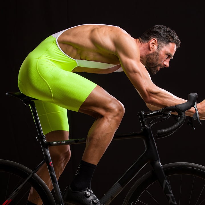 Bib-shorts EKOI 3D GEL PERF HEXA neon gul