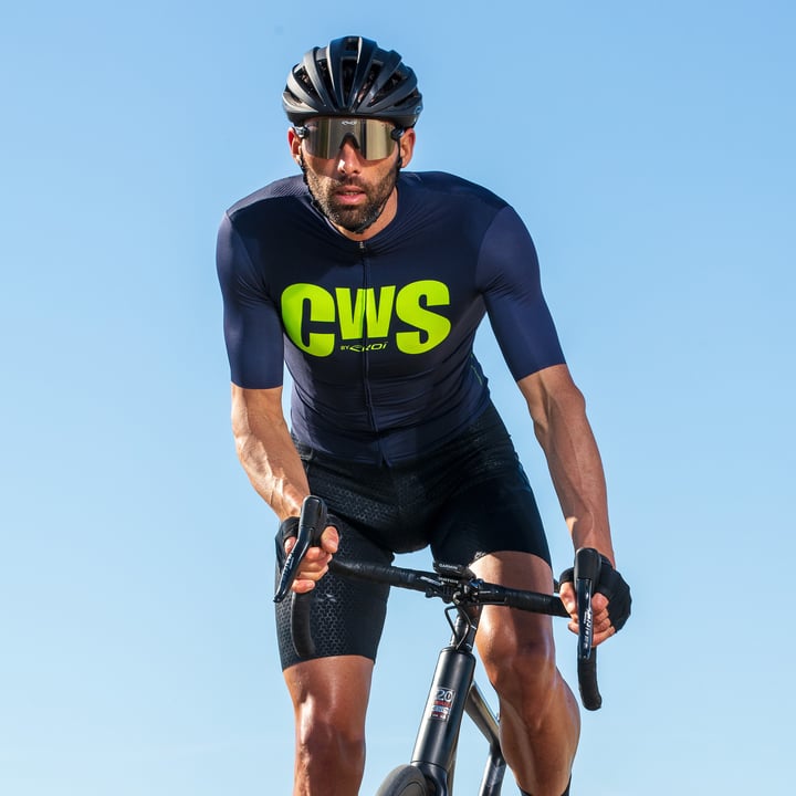 MAILLOT EKOI CWS Bleu marine Lime