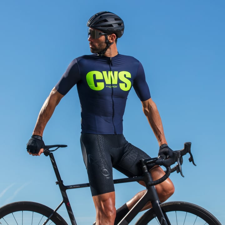 MAILLOT EKOI CWS Bleu marine Lime