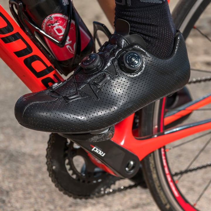 Chaussures route EKOI R6 LEATHER Noires